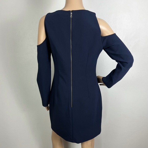 NEW ALICE + OLIVIA NAVY COLD-SHOULDER MINI DRESS - Picture 7 of 8